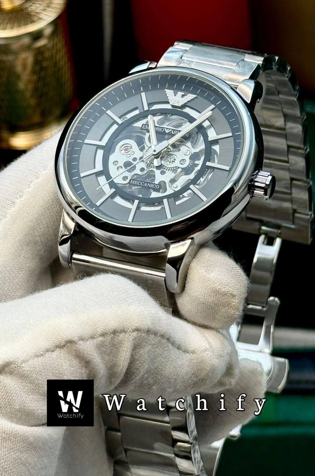 EMPORIO ARMANI MECCANICO 自動巻腕時計 パワーリザーブ Amazon.co.jp: EMPORIO ARMANI エンポリオ アルマーニ ZETA